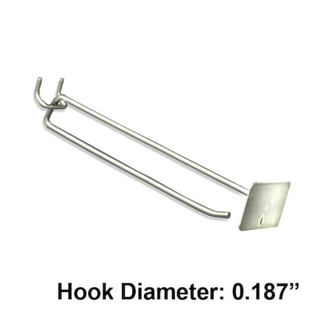 AZAR DISPLAYS 8" Metal Wire Scan Hook: 0.187" Dia., PK50 700828